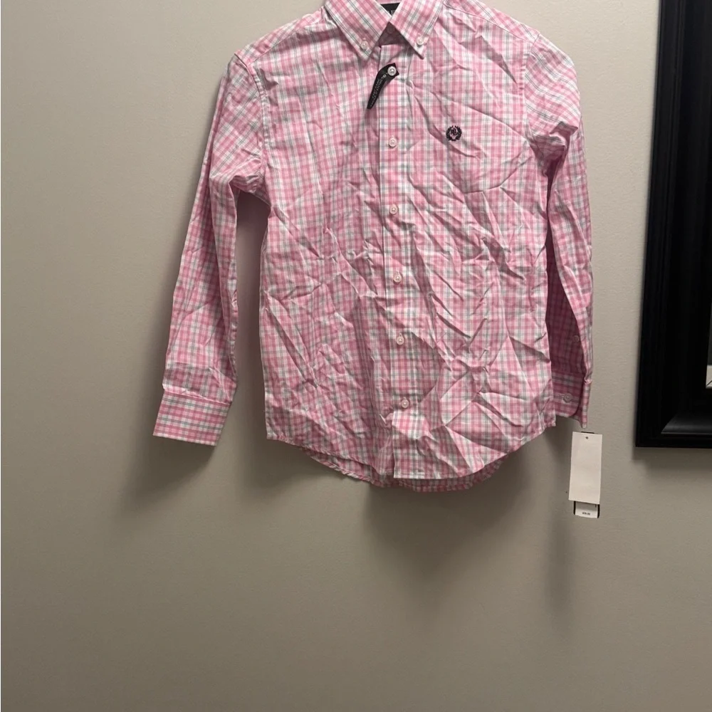 Ralph Lauren Boys Plaid Button Down Shirt in Blue and Pink Boys Broad Creek